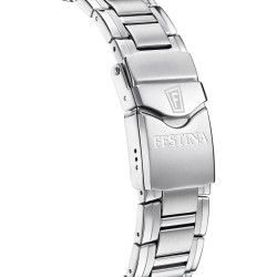 Orologio Cronografo Uomo Festina F20042/3 Swiss Made in Acciaio Silver 44mm