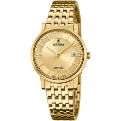 Orologio Solo Tempo Uomo Festina F20021/2 Swiss Made in Acciaio Oro 29mm