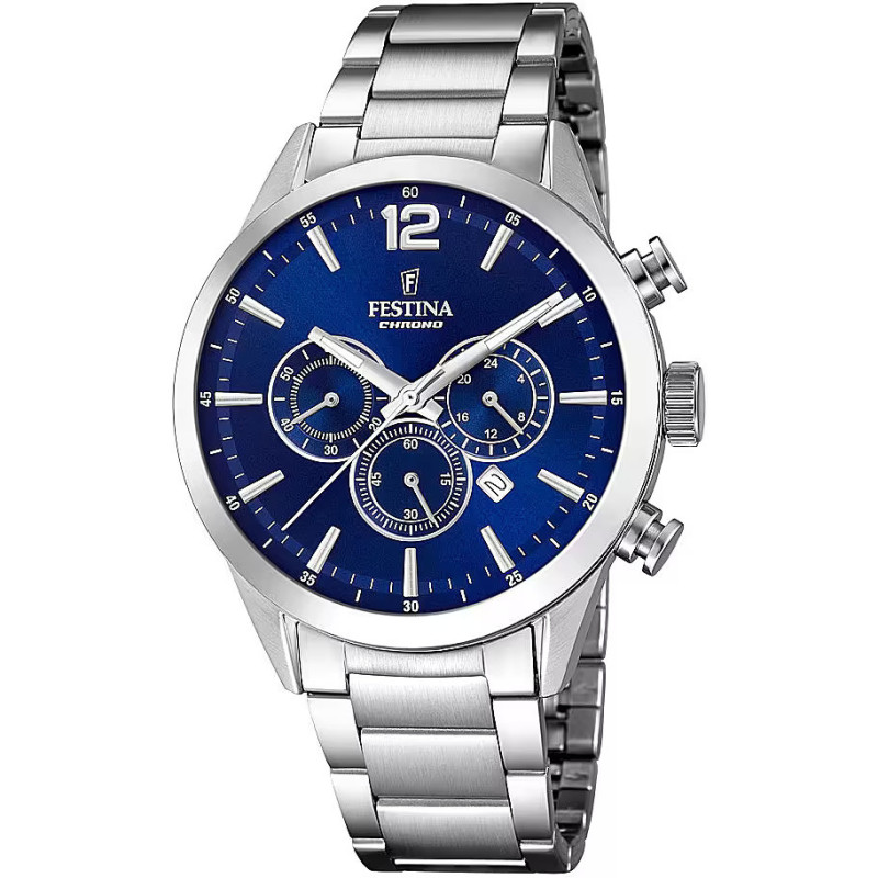 orologio cronografo Uomo Festina Timeless F20343/7 in Acciaio Silver 43,5mm orologio cronografo Uomo Festina Timeless F20343/7 in Acciaio Silver 43,5mm