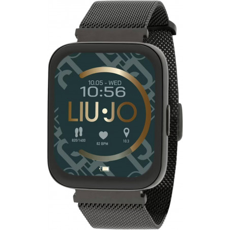 Orologio Donna Smartwatch Voice Slim Silver Liujo SWLJ082 in Acciaio Pvd Nero Touch