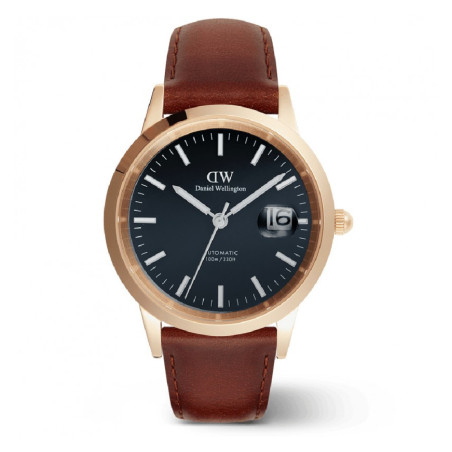 Orologio Uomo Daniel Wellington iconic link automatic DW00100758 Cinturino Pelle Marrone 40mm