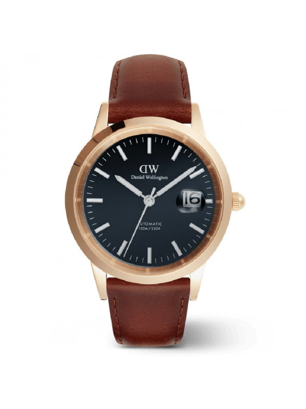 Orologio Uomo Daniel Wellington iconic link automatic DW00100758 Cinturino Pelle Marrone 40mm