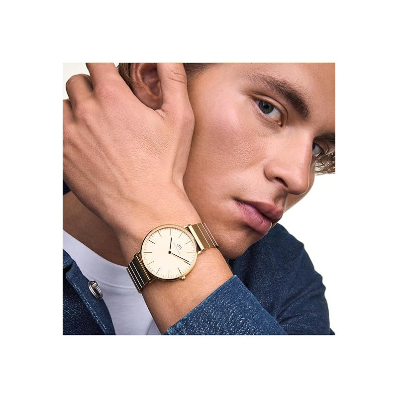 Orologio Uomo Daniel Wellington Classic piano link DW00100779 in Acciaio Oro