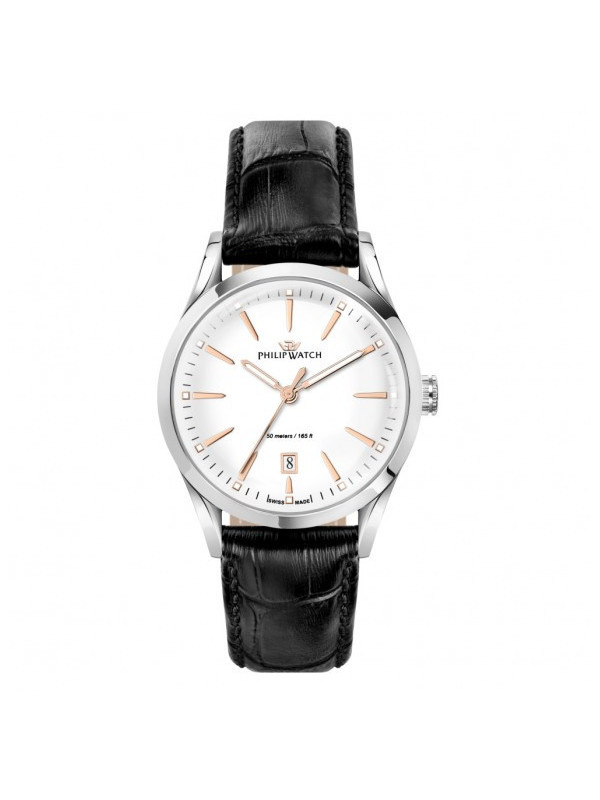 Orologio Uomo Philip Watch Sunray R8251180019 Cinturino Pelle Nero