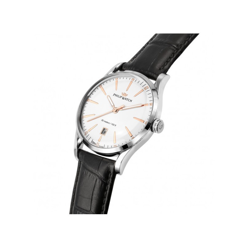 Orologio Uomo Philip Watch Sunray R8251180019 Cinturino Pelle Nero