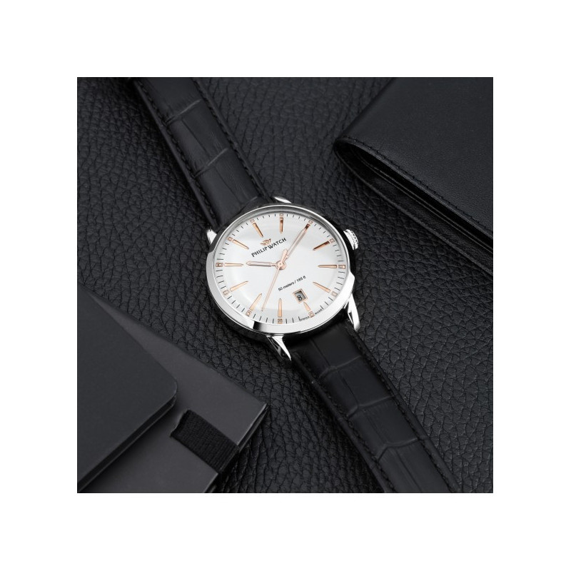 Orologio Uomo Philip Watch Sunray R8251180019 Cinturino Pelle Nero