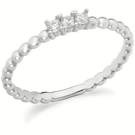 Anello Donna Ambrosia in Oro Bianco 375% con Zirconi KAAZ 014