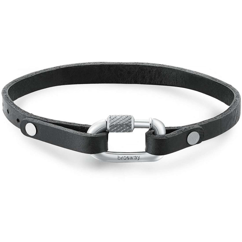 Bracciale uomo gioielli Brosway Naxos BNX22 in Pelle Nera Bracciale uomo gioielli Brosway Naxos BNX22 in Pelle Nera