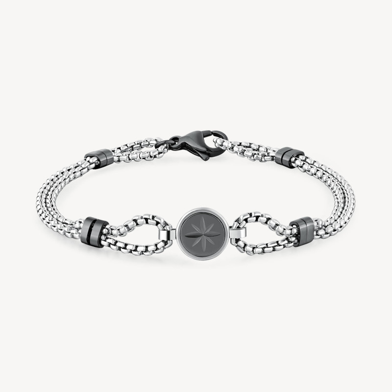 Bracciale Uomo Brosway Poseidon BPN11 in Acciaio Silver Rosa dei Venti Bracciale Uomo Brosway Poseidon BPN11 in Acciaio Silver Rosa dei Venti
