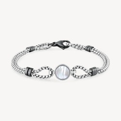 Bracciale Uomo Brosway Poseidon BPN11 in Acciaio Silver Rosa dei Venti