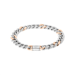 Bracciale Uomo Liu Jo in Acciaio Catena Silver e Oro Rosa Mlj467