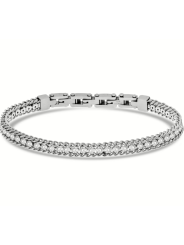 Bracciale Uomo Liu Jo Tennis MLJ527 in Acciaio Silver con Cristalli Bianchi