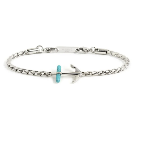 Bracciale Uomo Marlù 4BR1820T in Acciaio Silver con Ancora Centrale