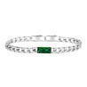 Bracciale Uomo Marlù 33BR0025-V Vision Catena Grumetta in Acciaio Silver e Zircone Verdi