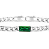 Bracciale Uomo Marlù 33BR0025-V Vision Catena Grumetta in Acciaio Silver e Zircone Verdi