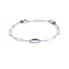 Bracciale Unisex Marlù 33BR0038 catena a maglia larga diamantata con ovale al centro black oil