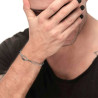 Bracciale Unisex Marlù 33BR0038 catena a maglia larga diamantata con ovale al centro black oil