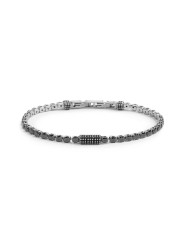 Bracciale unisex Marlù 33BR0036N-S catena tennis con zirconi neri 4mm