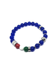 Bracciale Basile Unisex con Perle Ematite, Bandiera Italia Taglia M 19/20cm