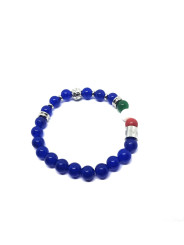 Bracciale Basile Unisex con Perle Ematite, Bandiera Italia Taglia M 19/20cm