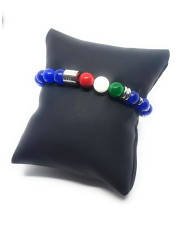 Bracciale Basile Unisex con Perle Ematite, Bandiera Italia Taglia M 19/20cm