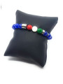 Bracciale Basile Unisex con Perle Ematite, Bandiera Italia Taglia M 19/20cm