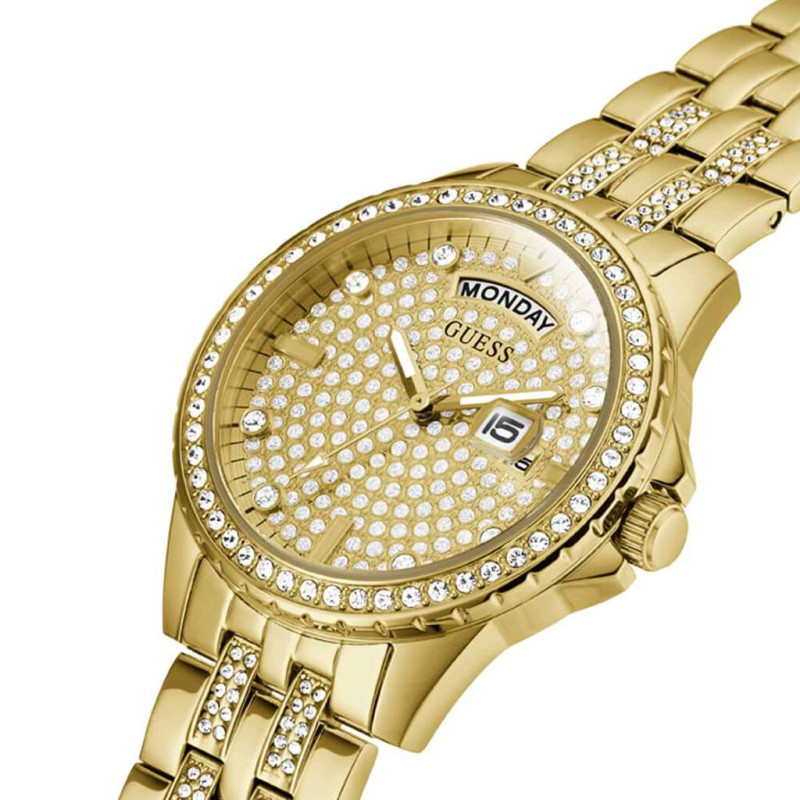 Orologio Solo Tempo Donna Guess Lady Comet GW0254L2 Dorato Oro con Zirconi