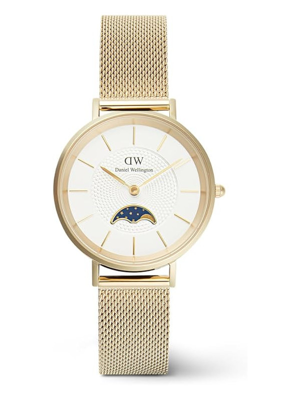 Orologio Donna Daniel Wellington Petite Lune Acciaio Dorato Fasi Lunari DW00100771 Oro 32mm