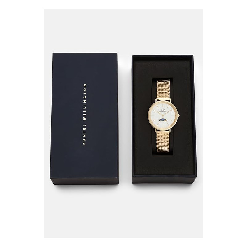 Orologio Donna Daniel Wellington Petite Lune Acciaio Dorato Fasi Lunari DW00100771 Oro 32mm