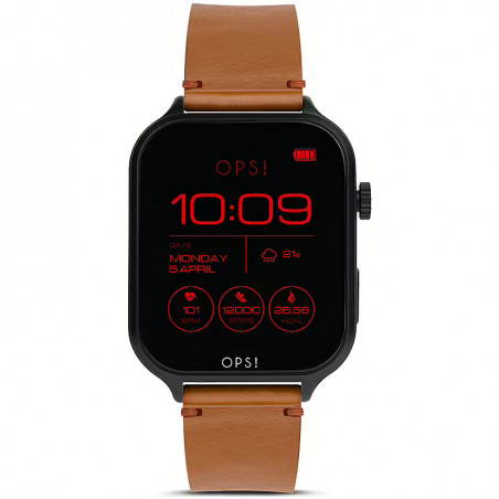 Orologio Smartwatch Uomo Ops Objects Call Diamonds OPSSW-46 Cinturino Pelle Marrone