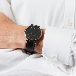 Orologio Solo Tempo Uomo Daniel Wellington Classic DW00100133 Nero, Silver 40mm