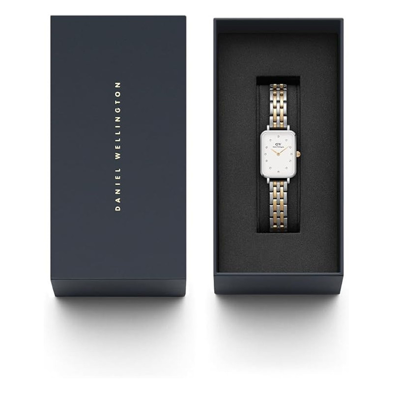 Orologio Donna Daniel Wellington Quadro lumine DW00100625 Acciaio Silver e Oro