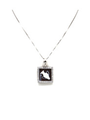 Collana Donna in Argento 925% con Ciondolo Segno Zodiacale Acquario Cammeo