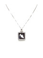 Collana Donna in Argento 925% con Ciondolo Segno Zodiacale Acquario Cammeo