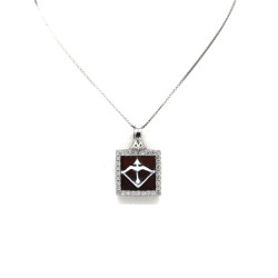 Collana Donna in Argento 925% con Ciondolo Segno Zodiacale Sagittario Cammeo