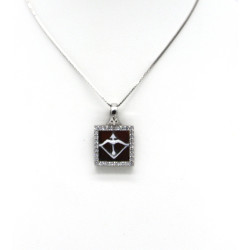 Collana Donna in Argento 925% con Ciondolo Segno Zodiacale Sagittario Cammeo con Conchiglia Sarda