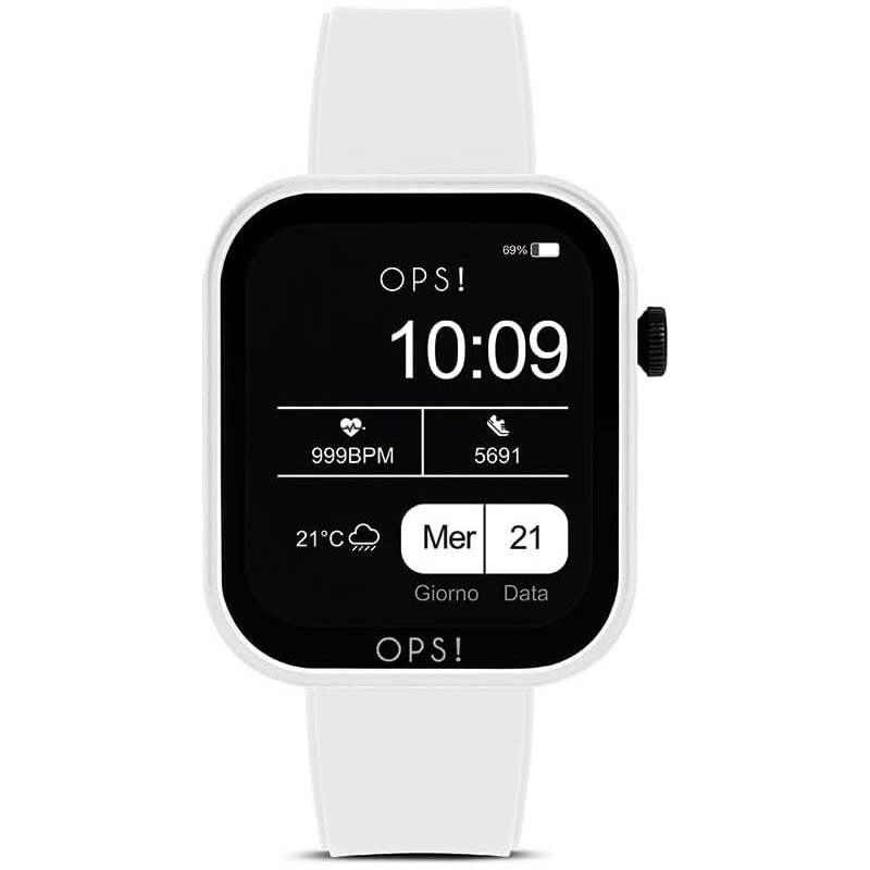 Orologio Smarwatch Donna Ops Objects Active Call OPSSW-26 in Silicone Bianco Orologio Smarwatch Donna Ops Objects Active Call OPSSW-26 in Silicone Bianco