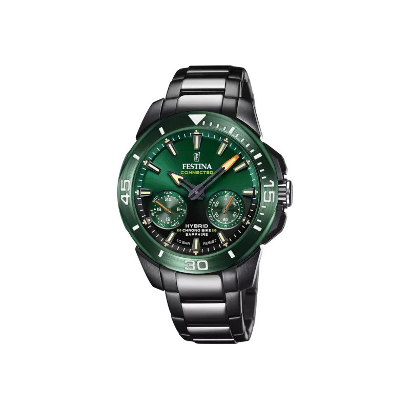 Orologio Cronografo Uomo Festina Connected F20646/1 in Acciaio Verde e Nero Orologio Cronografo Uomo Festina Connected F20646/1 in Acciaio Verde e Nero
