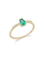 Anello Donna Ambrosia in Oro Giallo 375% con Zirconi Verdi KAAZ 021