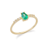 Anello Donna Ambrosia in Oro Giallo 375% con Zirconi Verdi KAAZ 021