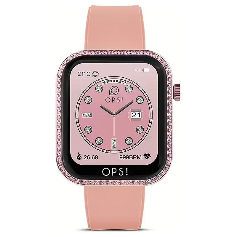 Orologio Smartwatch Donna Ops Objects Call Diamonds OPSSW-41 Cinturino Silicone Rosa Orologio Smartwatch Donna Ops Objects Call Diamonds OPSSW-41 Cinturino Silicone Rosa