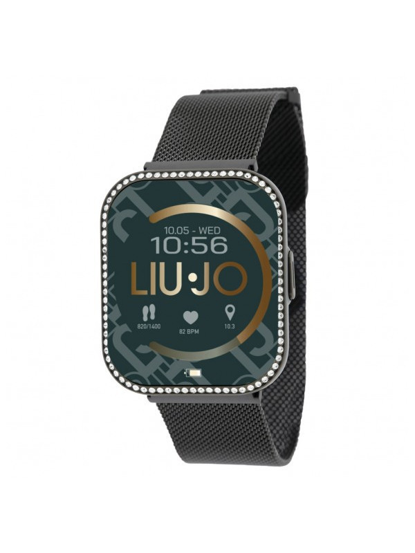 Orologio Smartwatch Unisex Liujo SWLJ098 in Acciaio Pvd Nero Cinturino Maglia Milano