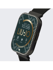 Orologio Smartwatch Unisex Liujo SWLJ098 in Acciaio Pvd Nero Cinturino Maglia Milano