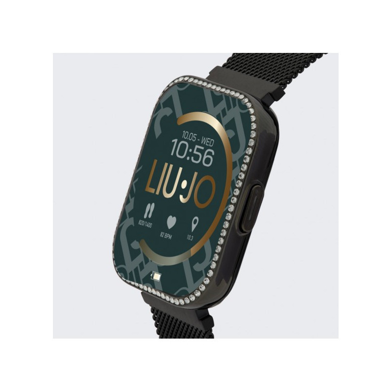 Orologio Smartwatch Unisex Liujo SWLJ098 in Acciaio Pvd Nero Cinturino Maglia Milano