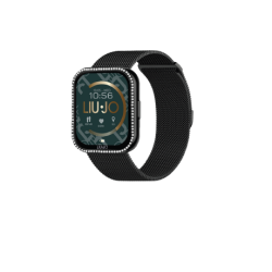 Orologio Smartwatch Unisex Liujo SWLJ098 in Acciaio Pvd Nero Cinturino Maglia Milano