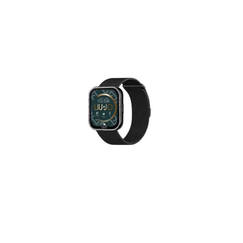 Orologio Smartwatch Unisex Liujo SWLJ098 in Acciaio Pvd Nero Cinturino Maglia Milano