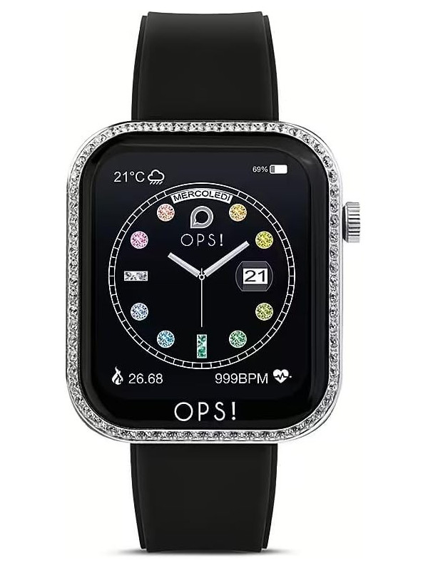 Orologio Smartwatch Donna Opssw-40 Diamonds Ops Call Cintuirno in Silicone Nero