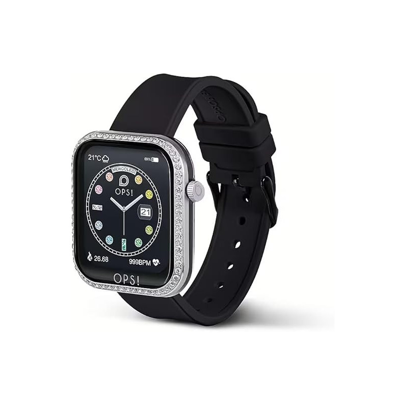 Orologio Smartwatch Donna Opssw-40 Diamonds Ops Call Cintuirno in Silicone Nero