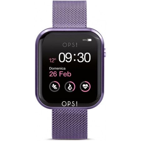 Orologio Unisex Ops Object Smartwatch OPSSW-18 Call Acciaio Lilla Maglia Milano