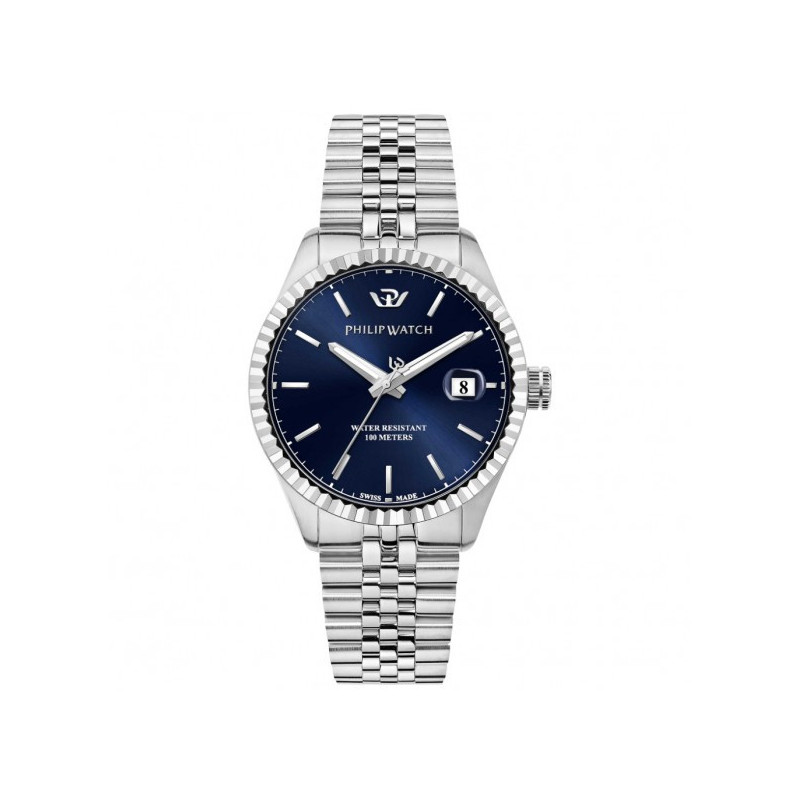 Orologio Uomo Philip Watch Caribe R8253597077 Acciaio Silver 41mm Orologio Uomo Philip Watch Caribe R8253597077 Acciaio Silver 41mm